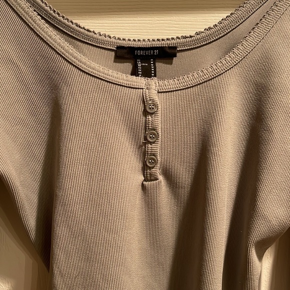 Victoria secrets medium long sleeve ribbed gray bodysuit nwt - Picture 2 of 6